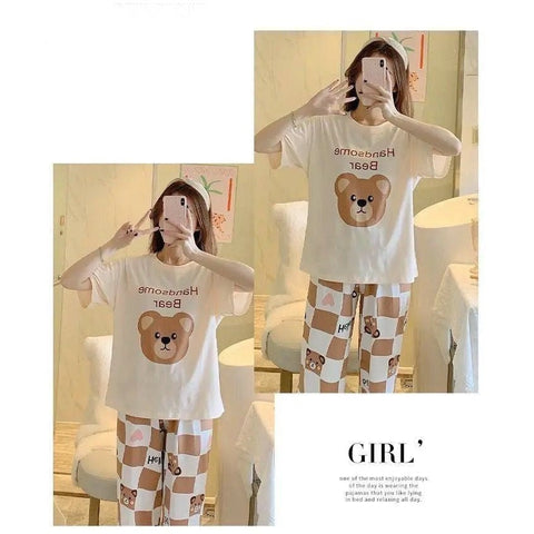 Handsome Bear Printed The Ultimate Dream Wear Sleep Suit (SP-02)