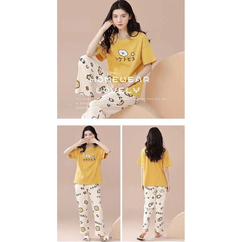 Yellow Printed Night Suit (SP-15)