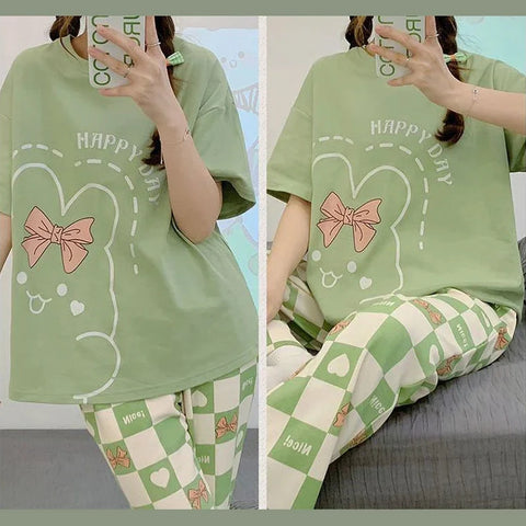 Happy Day Printed Half Sleeves Night Suit The Ultimate Dream Wear Sleep Suit