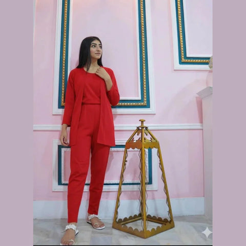 Red 3 Piece Night suit