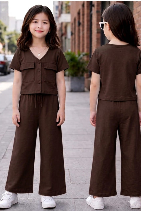 Girls Button Co-Ord Set