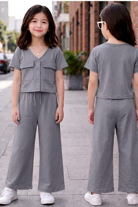 Girls Button Co-Ord Set
