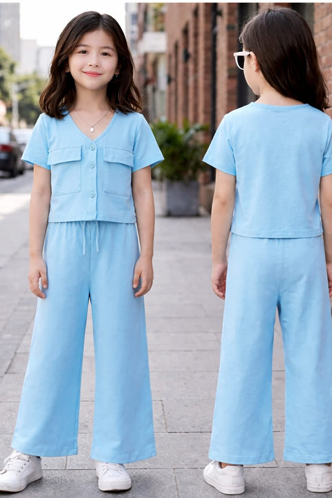 Girls Button Co-Ord Set